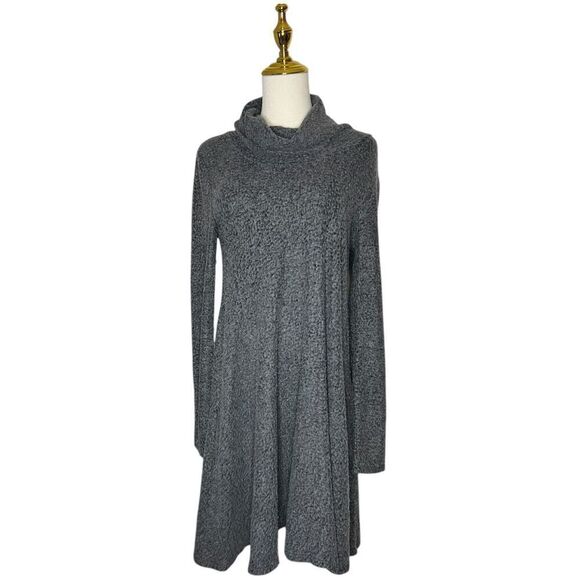Cherish Women’s Small Turtleneck Sweater Dress Gray Fleece - Picture 1 of 7
